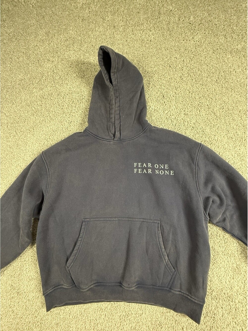 NWOT Streetwear Hoodie Fear One Fear None Premium Heavyweight Size Medium Black